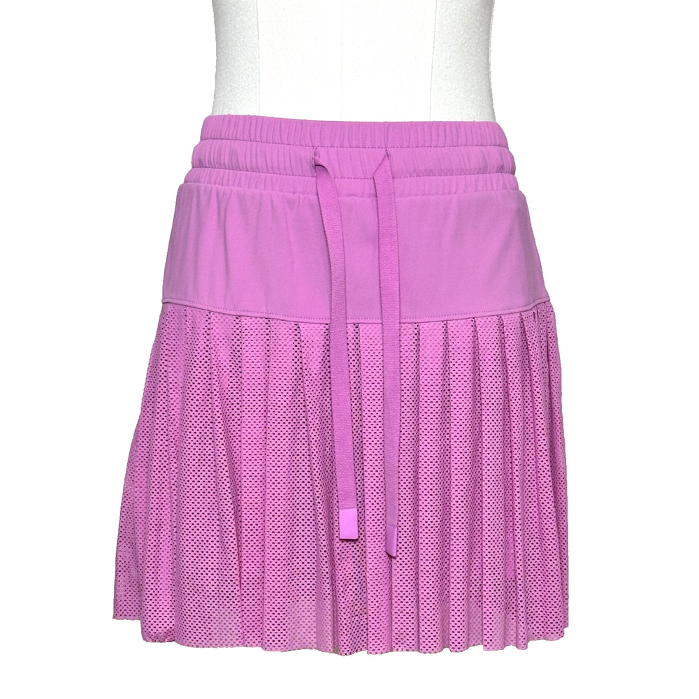 Joy Lab Pleated Mesh Drawstring Skort Pink Small Elastic Waist